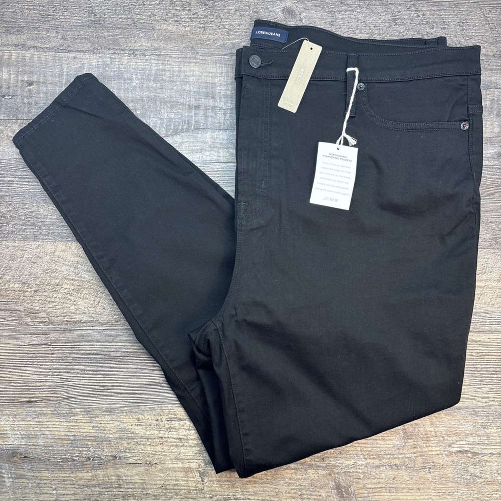 J.Crew Women's Size 37 High-Rise Toothpick Jean Black NEW